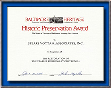 Baltimore Heritage Historic Preservation Award